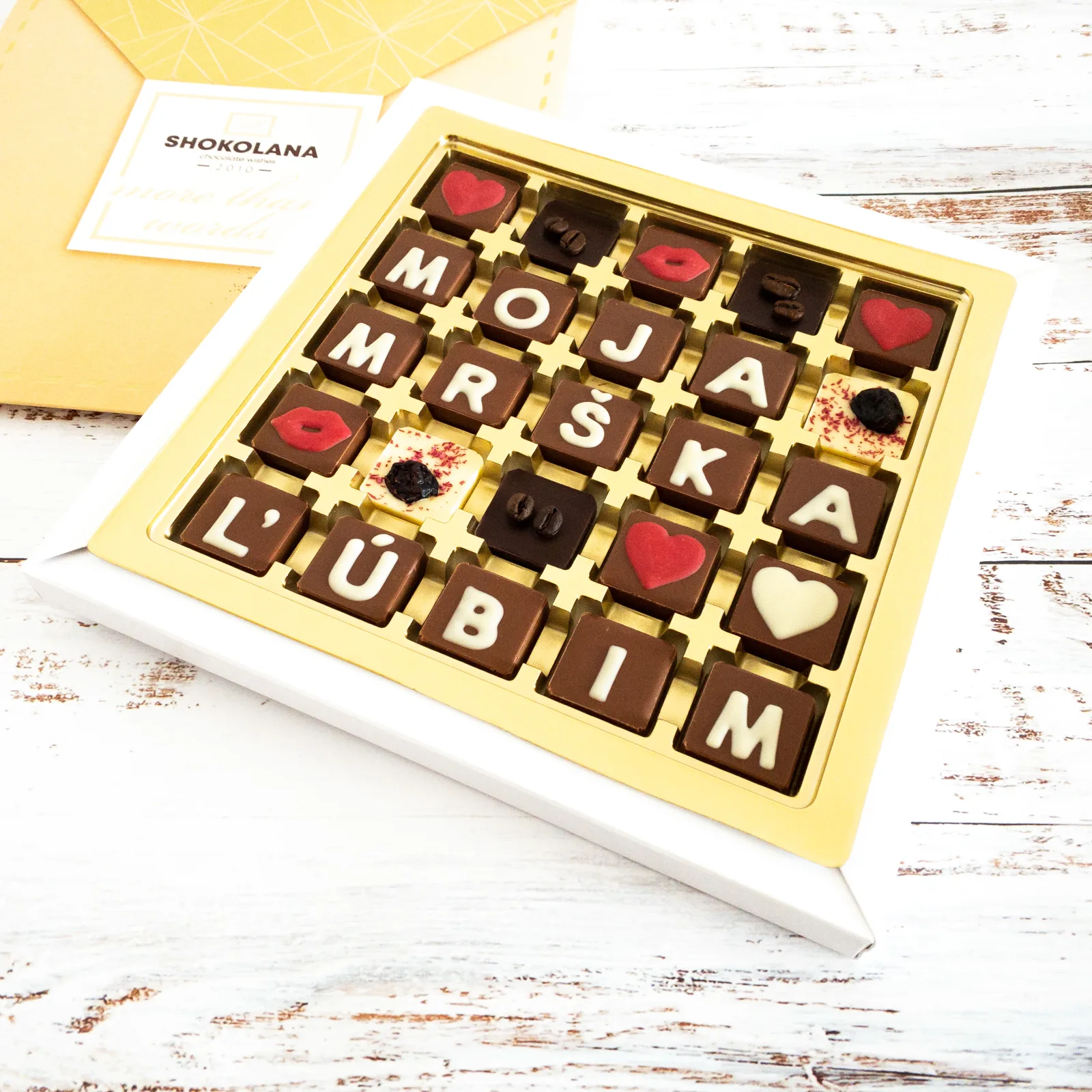Romantic chocolate message